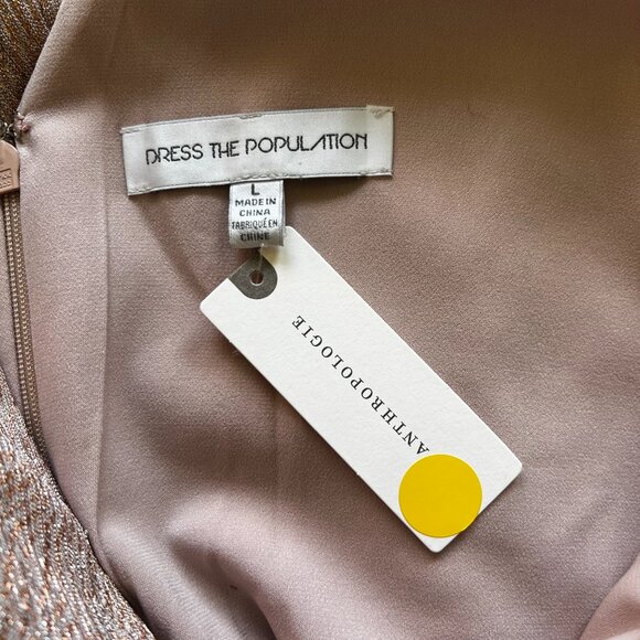 NWT Anthropologie DRESS THE POPULATION -Delilah Dress in Rose Gold, Size Large - Picture 6 of 10